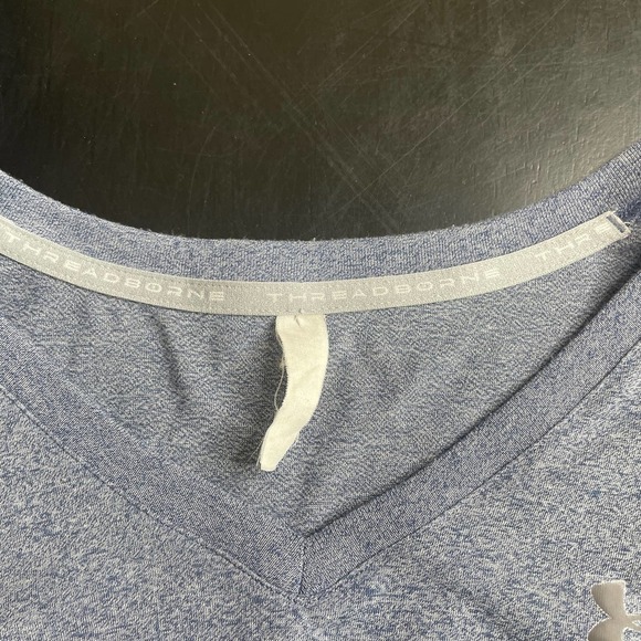 Under Armour Blue Short Sleeve Exercise Activewear Workout Top Shirt Size XL - Picture 3 of 10